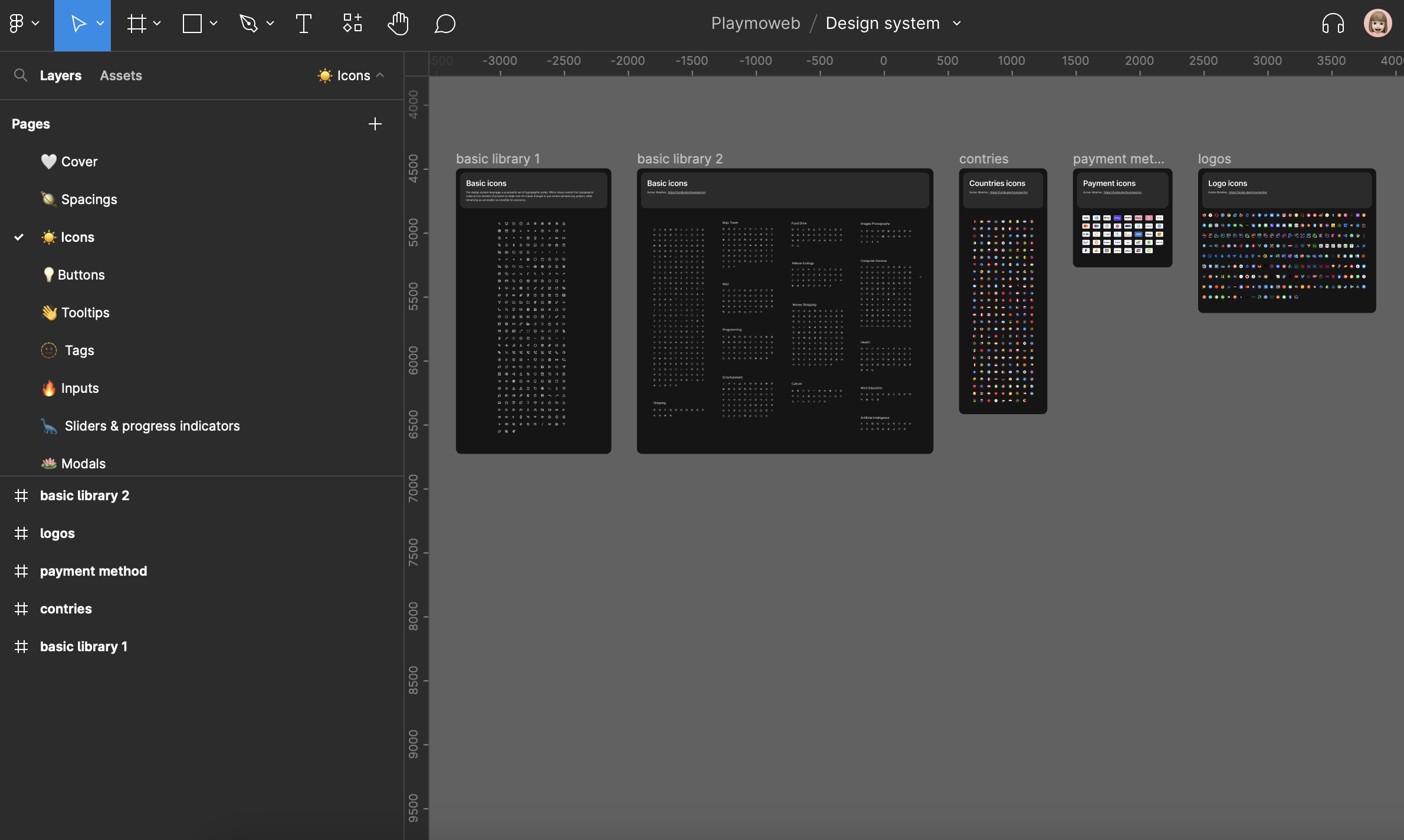 Extrait du design system générique de Playmoweb