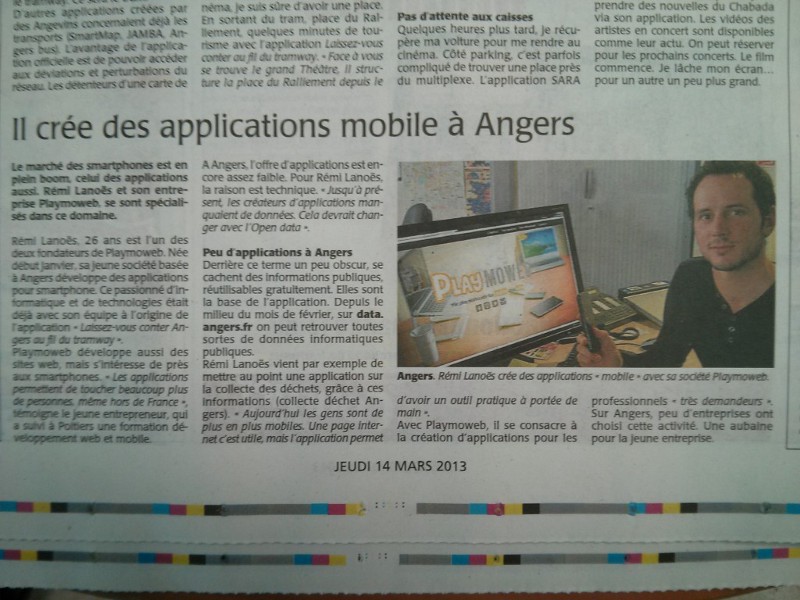 Playmoweb dans le Courrier de l’ouest